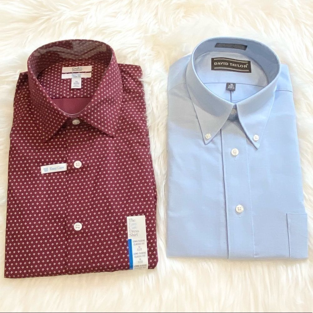 NWT David Taylor Croft‎ & Barrow easy care button down dress shirt Medium NWT